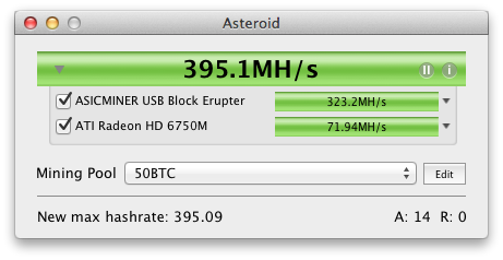 Bitcoin and Litecoin mining with Asteroid for Mac