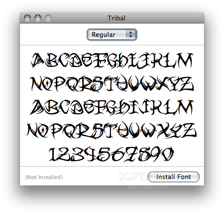 Tribal screenshot 1 This is how the font looks before installing it